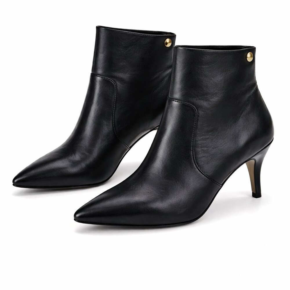 Tory Burch Black Leather Pointed Toe Ankle Boots Size 5.5M